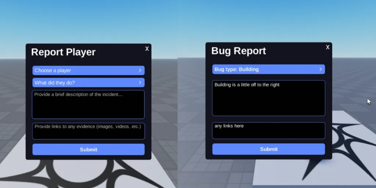 Bug and player report system